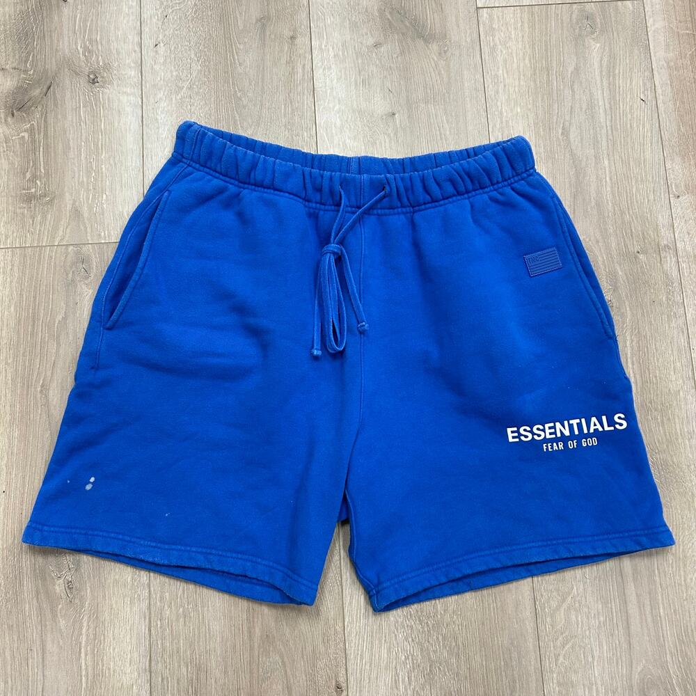 FW19 Fear of God Essentials x TMC Crenshaw Shorts Blue/White size Large L B1